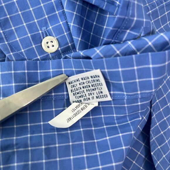 Ralph Lauren Dress Shirt Mens XL Blue White‎ Checkered Button Down Long Sleeves - Picture 8 of 10
